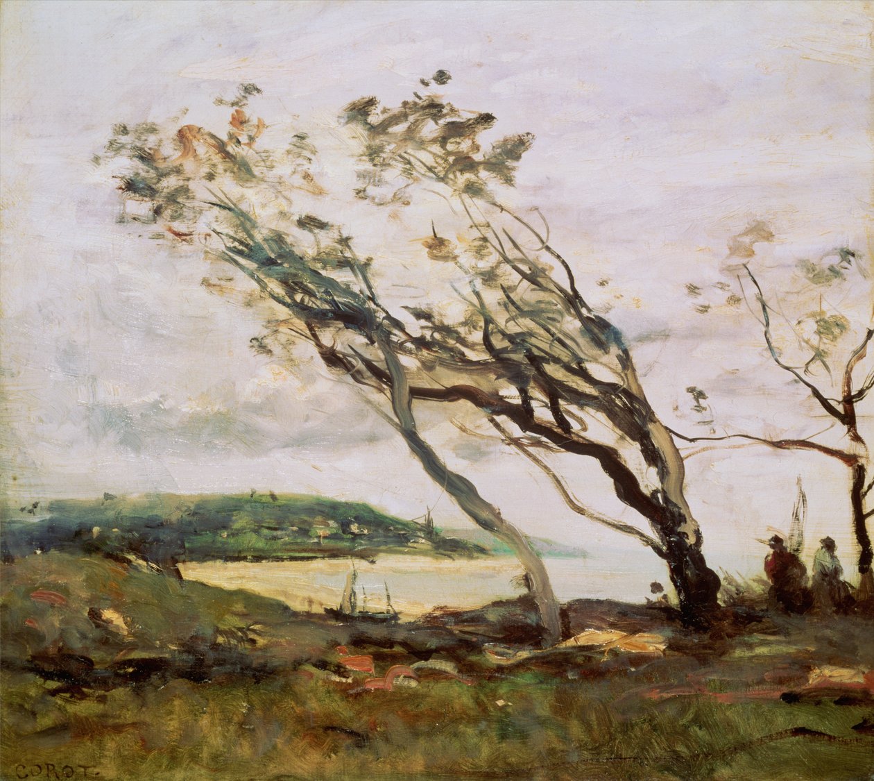 Kanalda fırtınalı gün by Jean Baptiste Camille Corot