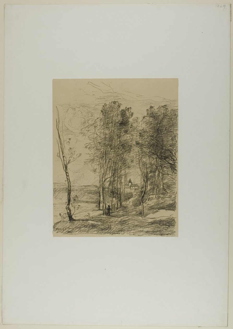 St. Nicolas-lez-Arras'ın Çan Kulesi by Jean Baptiste Camille Corot