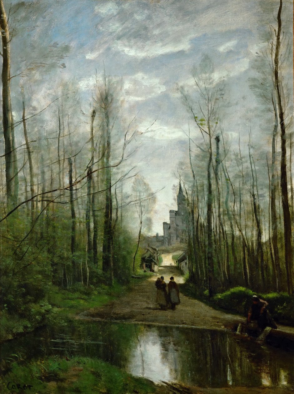 Beauvais yakınlarındaki Marissel Kilisesi by Jean Baptiste Camille Corot