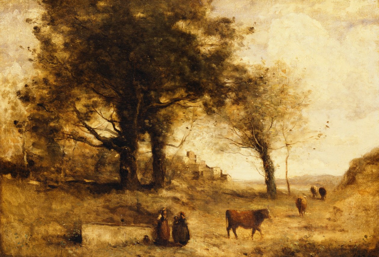 İnekler ve Kuyu, by Jean Baptiste Camille Corot
