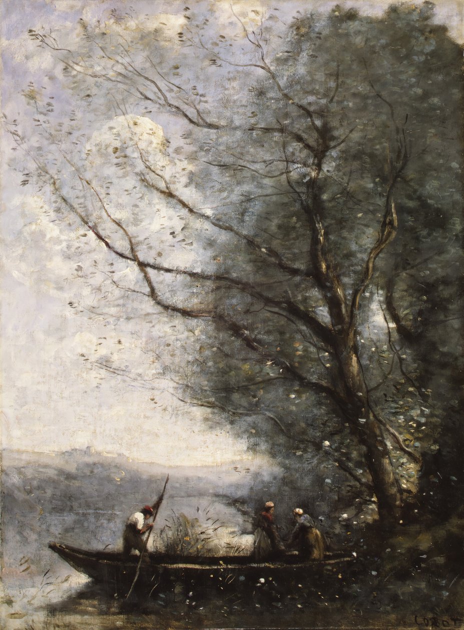 Feribot, yaklaşık 1865. by Jean Baptiste Camille Corot