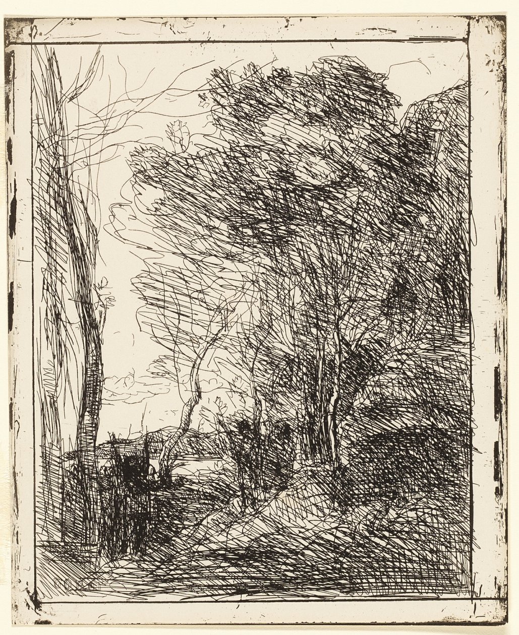 Galya Temizliği by Jean Baptiste Camille Corot