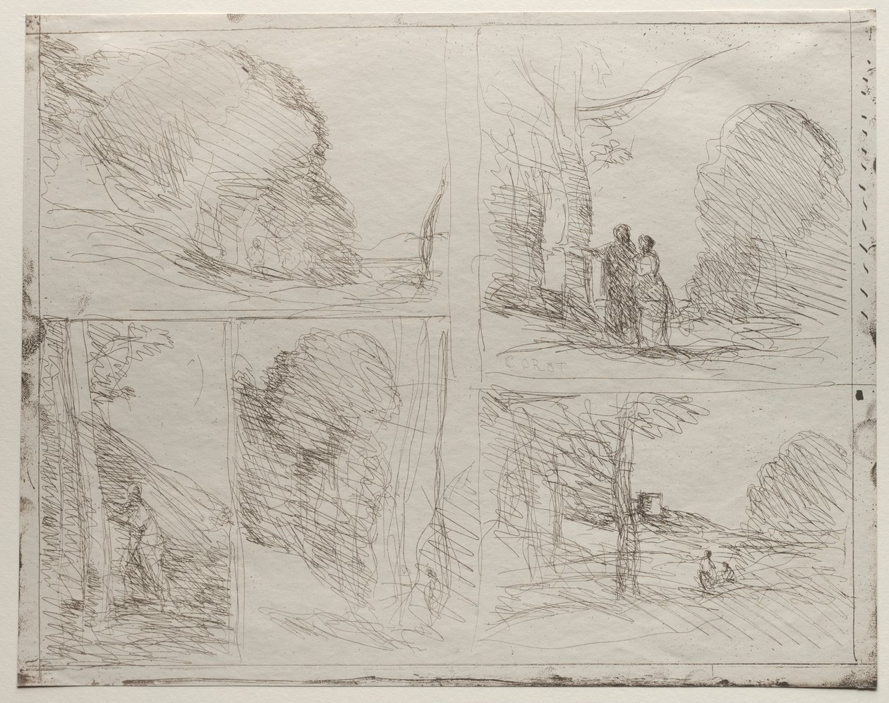 Perikles Bahçesi; Ressamın Yolu; karalama; Büyük Oduncu; Henry VIII Kulesi by Jean Baptiste Camille Corot