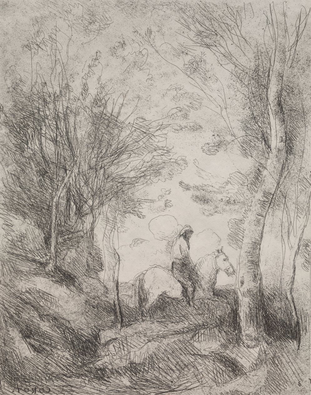 Ormandaki Büyük Şövalye by Jean Baptiste Camille Corot