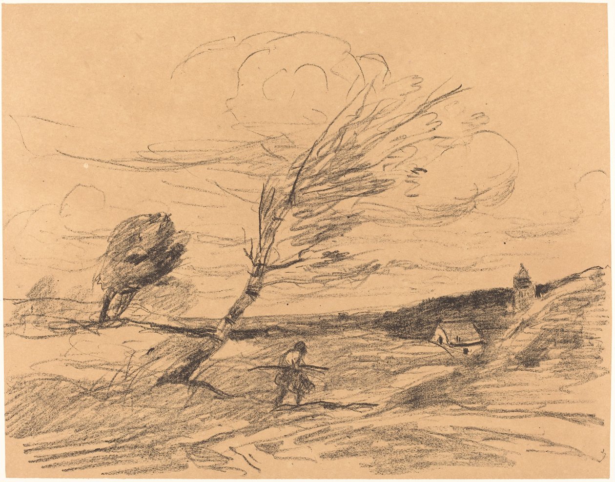 Rüzgar Le Coup de vent, 1871. by Jean Baptiste Camille Corot