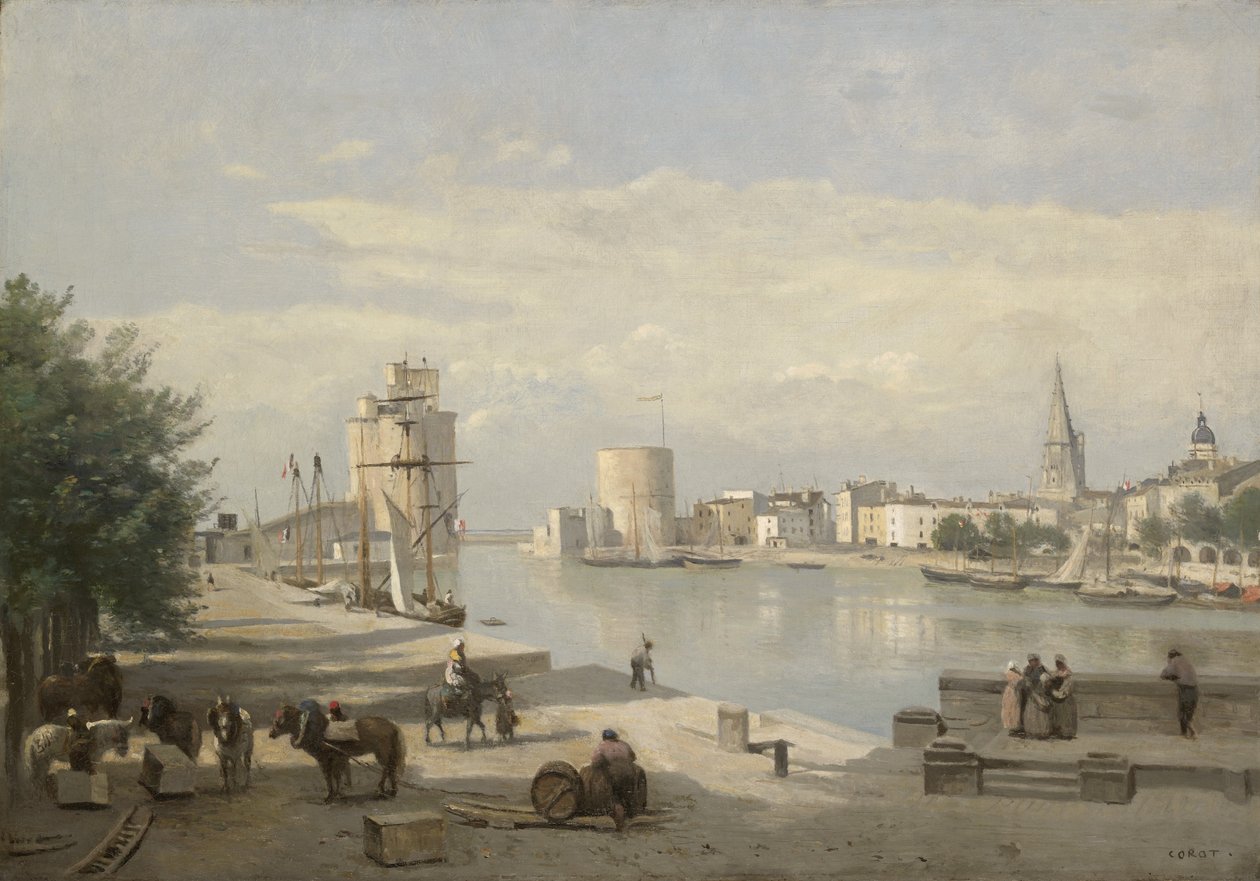 La Rochelle Limanı by Jean Baptiste Camille Corot