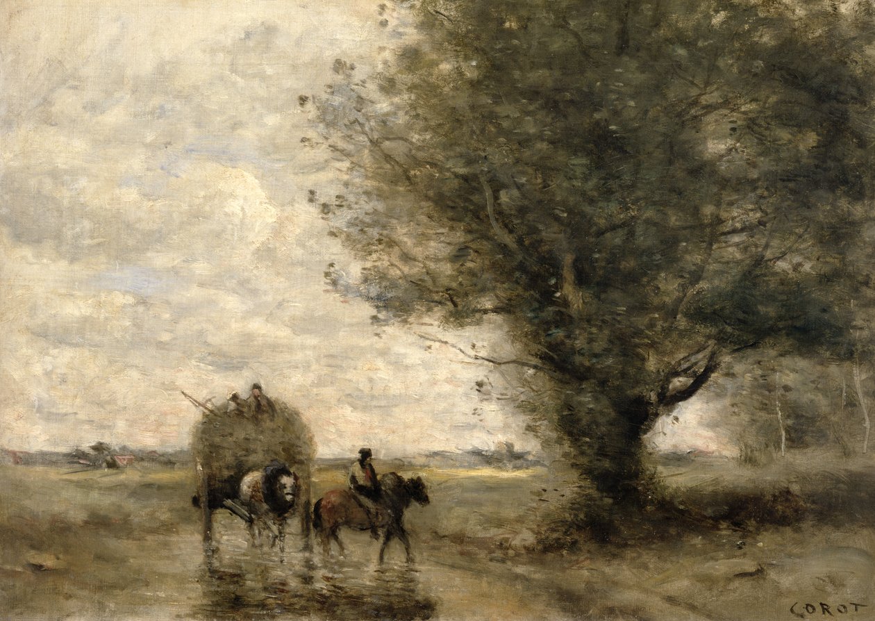Haycart, c. 1860 by Jean Baptiste Camille Corot