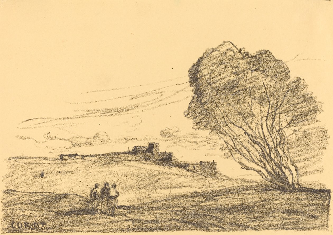İzole Fort Le Fort müstakil, 1874. by Jean Baptiste Camille Corot