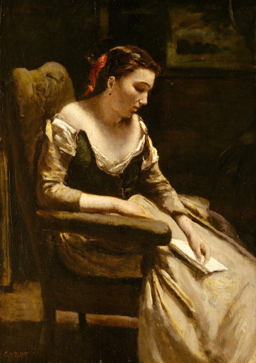 Mektup, yaklaşık 1865. by Jean Baptiste Camille Corot