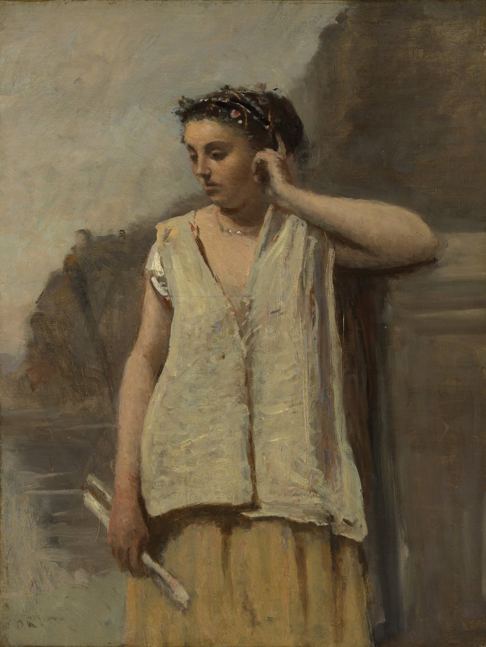 İlham Perisi: Tarih, ca. 1865. by Jean Baptiste Camille Corot