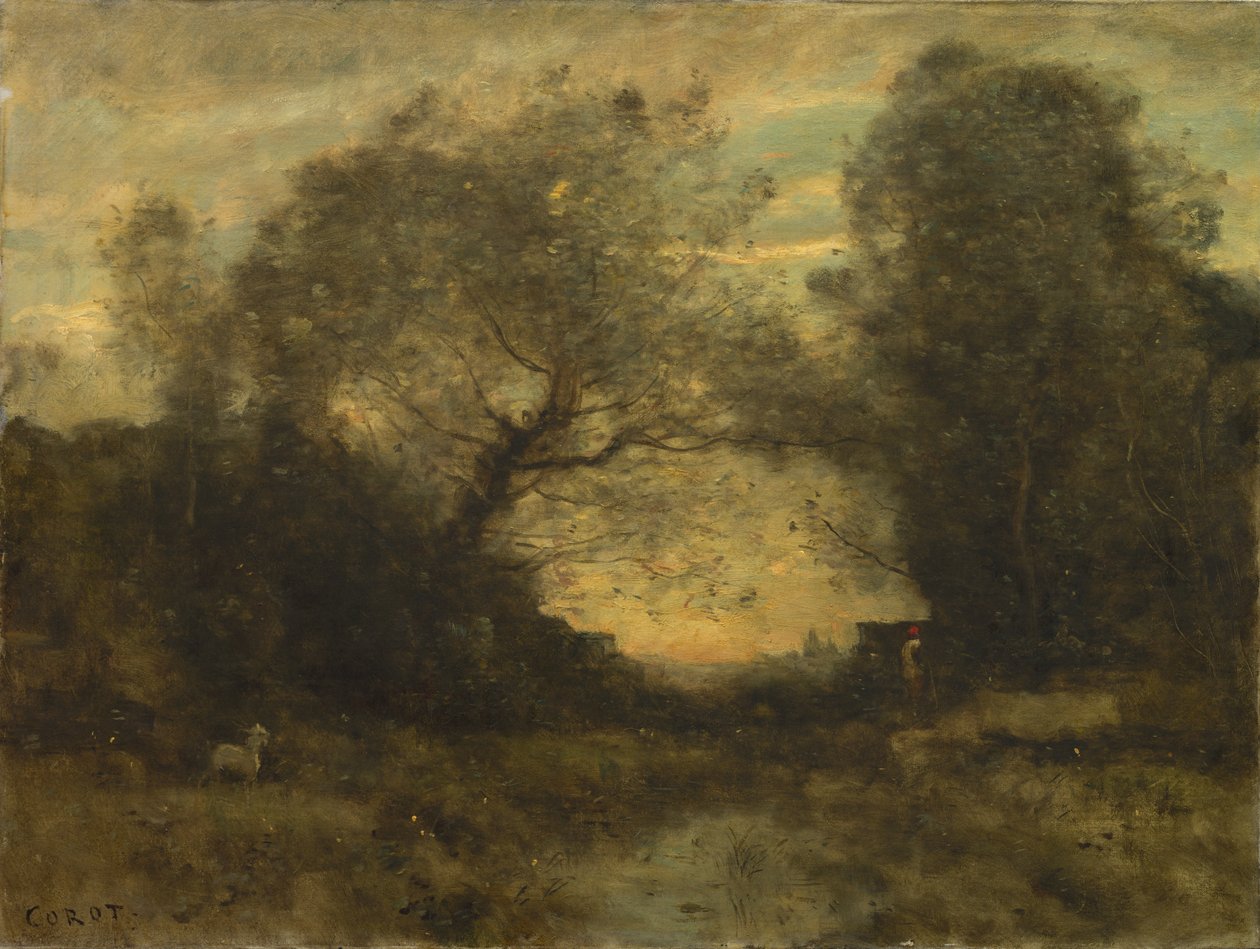 Ormanın Girişindeki Gölet, 1860-75 dolayları by Jean Baptiste Camille Corot
