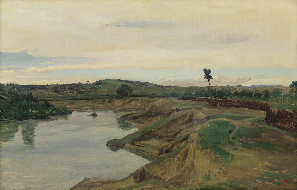 Promenade du Poussin veya Roman Campagna, c.1826-28 by Jean Baptiste Camille Corot
