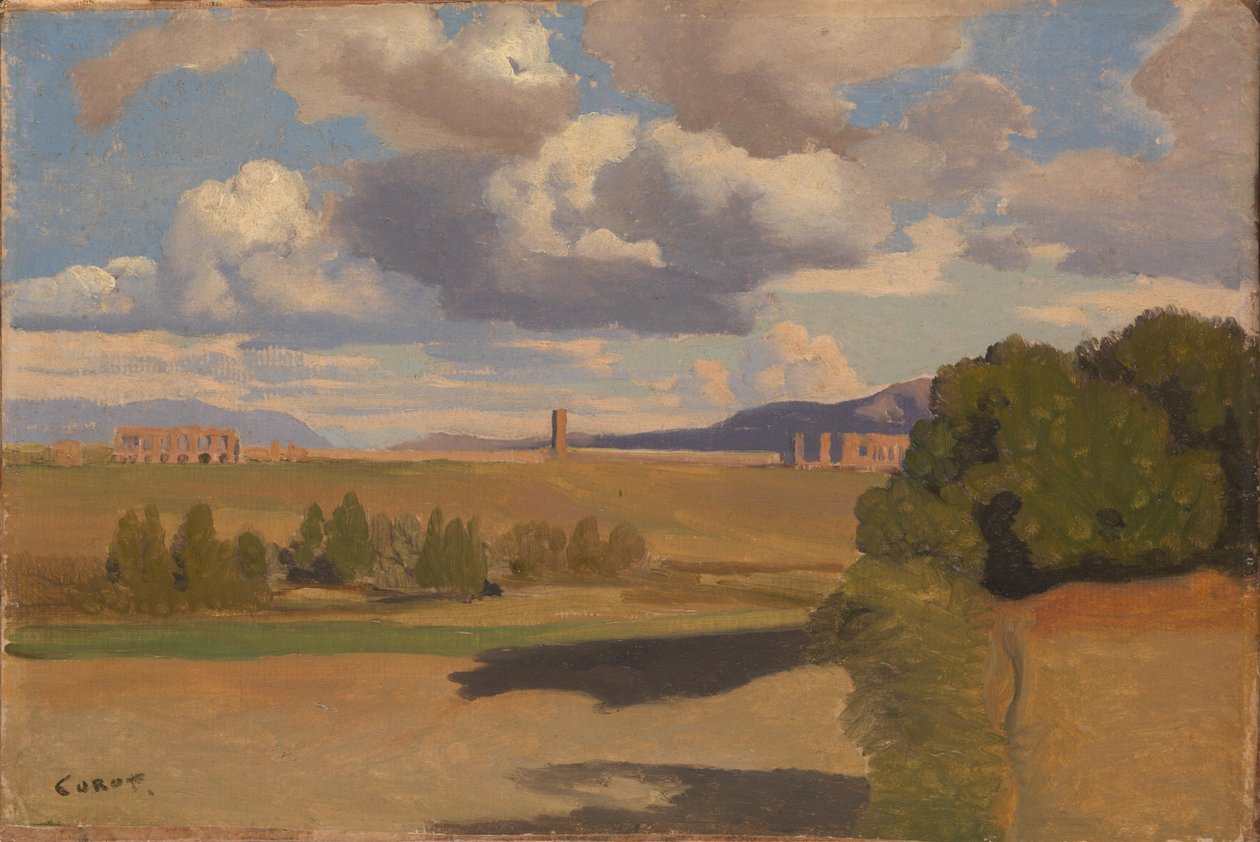 Claudian Su Kemeri ile Roma Campagna, c. 1826 by Jean Baptiste Camille Corot