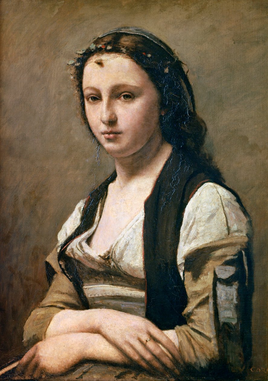 İncili Kadın, c1842 by Jean Baptiste Camille Corot