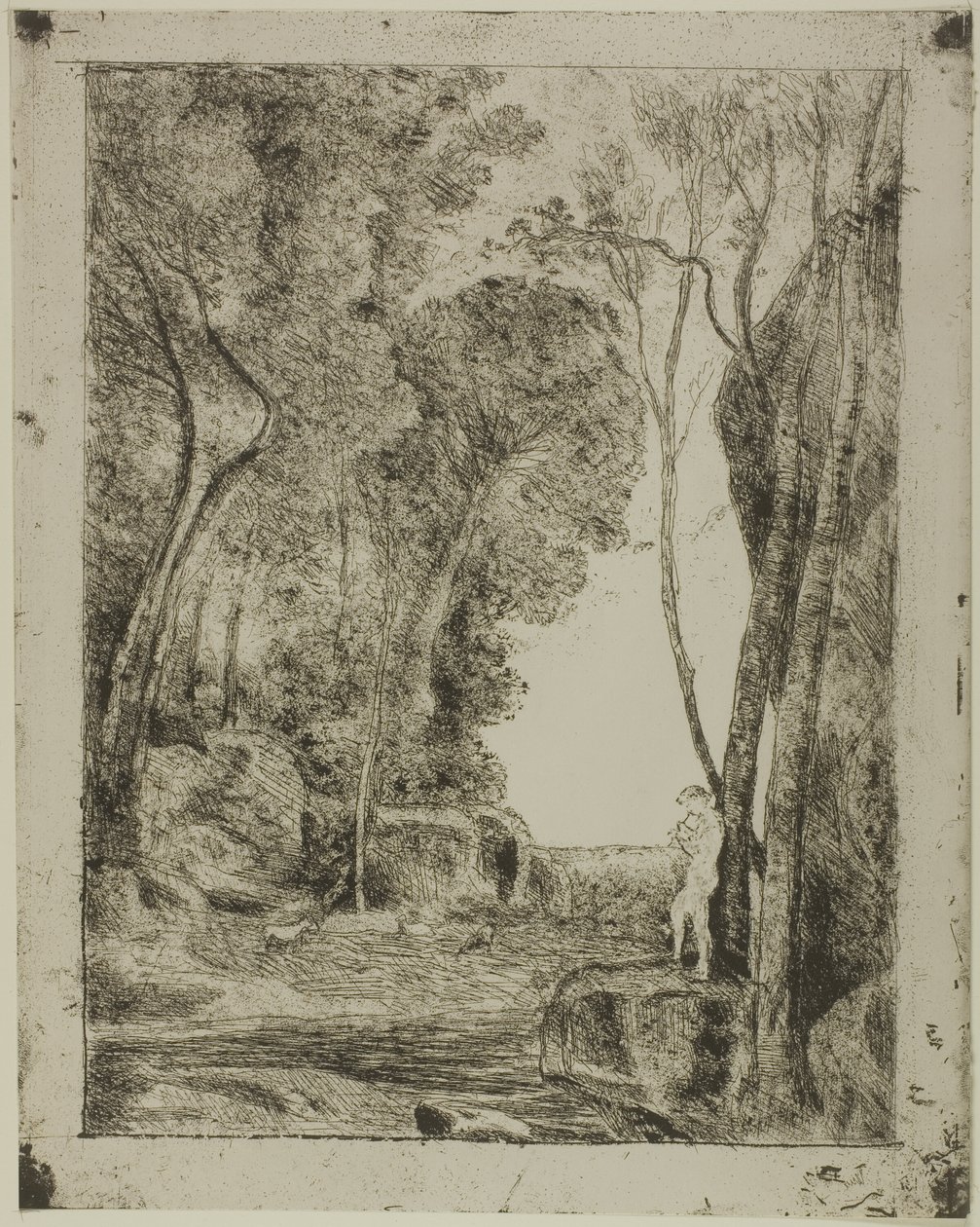 Genç Çoban, ilk tabak by Jean Baptiste Camille Corot