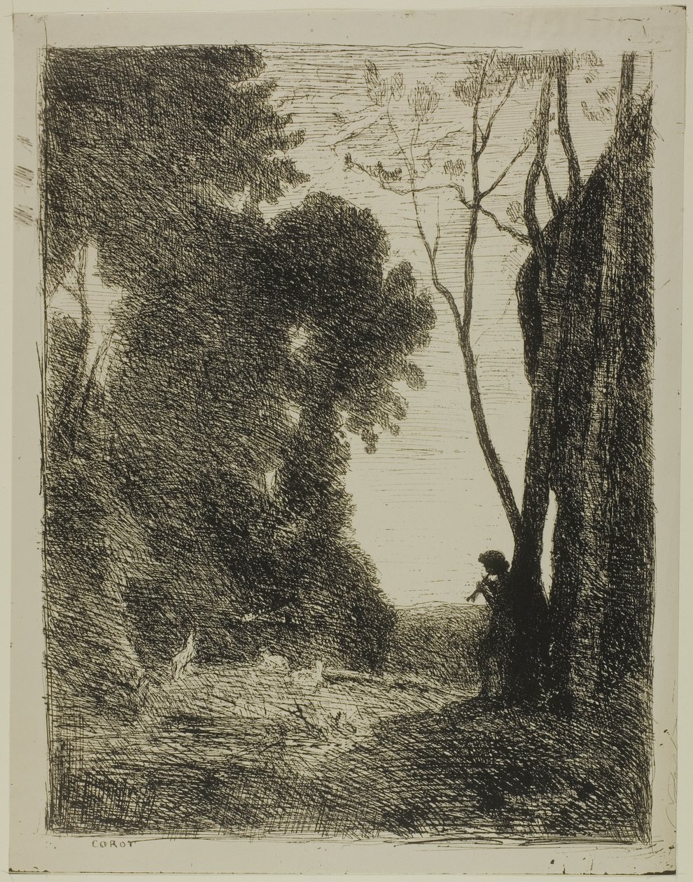 Genç Çoban, ikinci tabak by Jean Baptiste Camille Corot