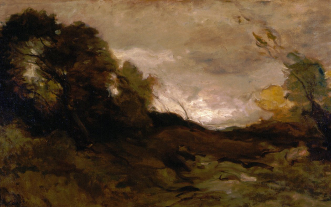 yalnız vadi by Jean Baptiste Camille Corot