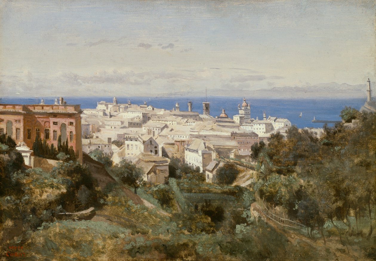 Cenova manzarası by Jean Baptiste Camille Corot