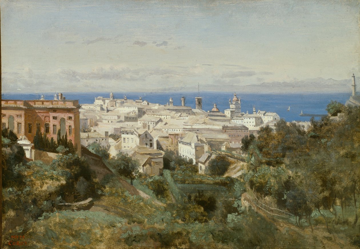 Cenova manzarası by Jean Baptiste Camille Corot