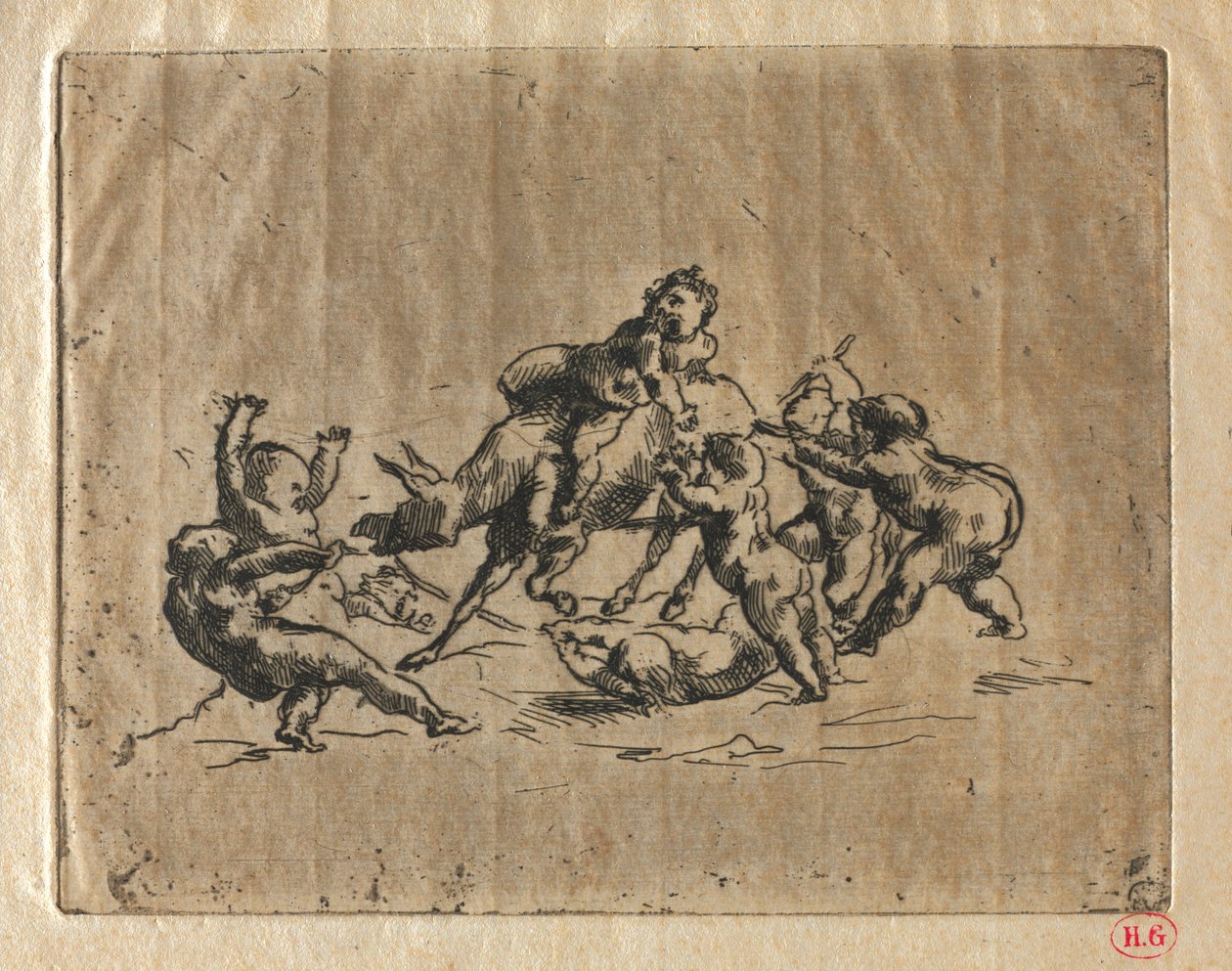 Çocuklar ve Eşek ile Bacchanal by Jean Baptiste Carpeaux