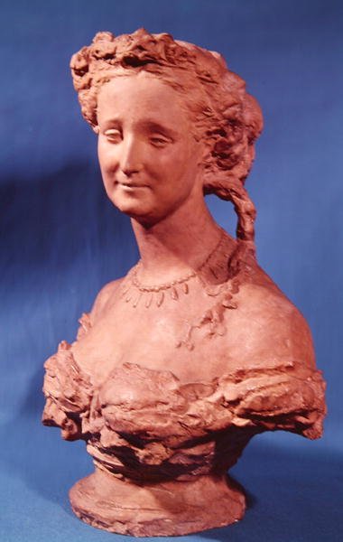 Eugenie-Marie de Montijo de Guzman büstü (1826-1920) Teba Kontesi (pişmiş toprak) by Jean Baptiste Carpeaux