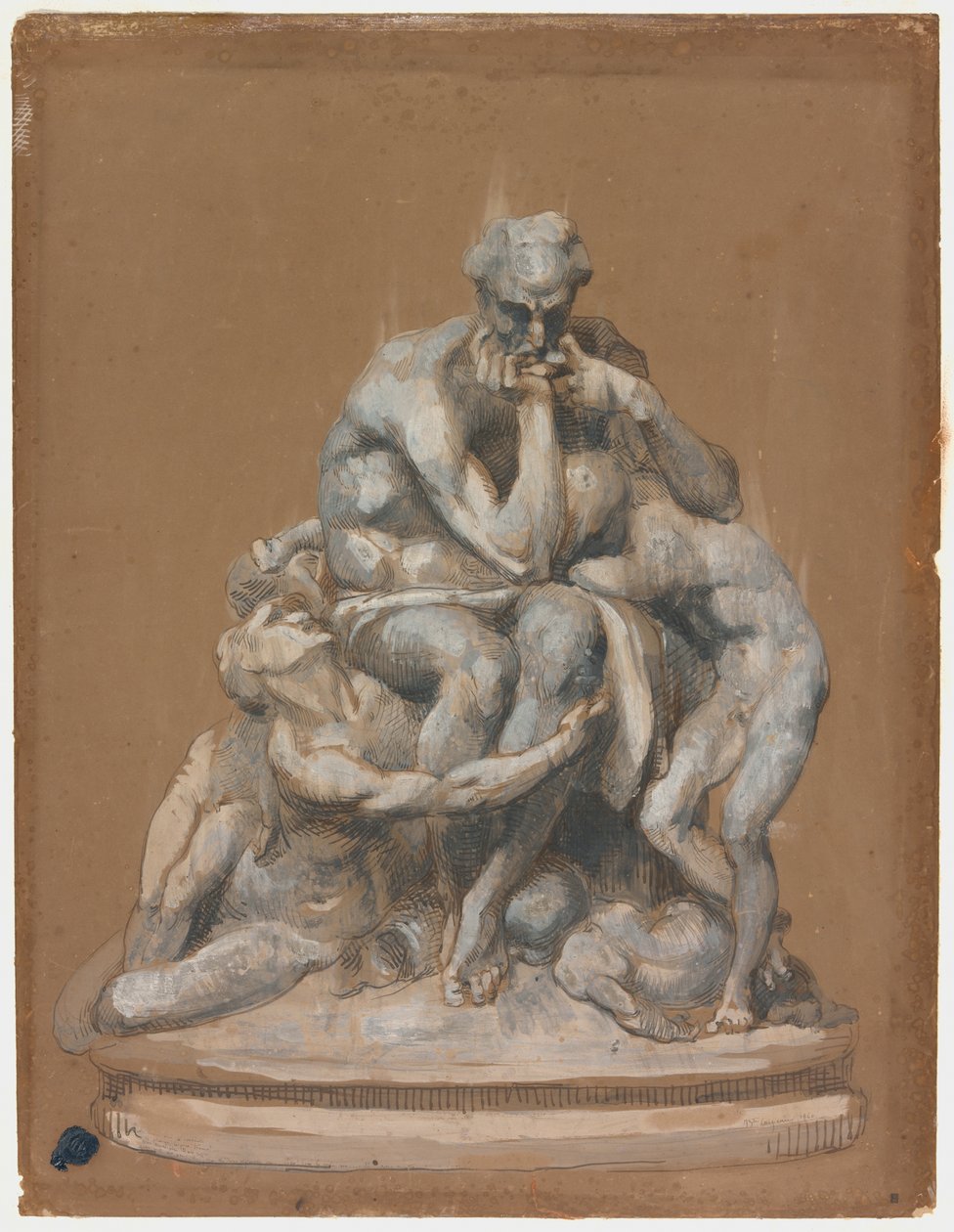 Heykel Ugolino ve Çocukları İçin Çalışma by Jean Baptiste Carpeaux