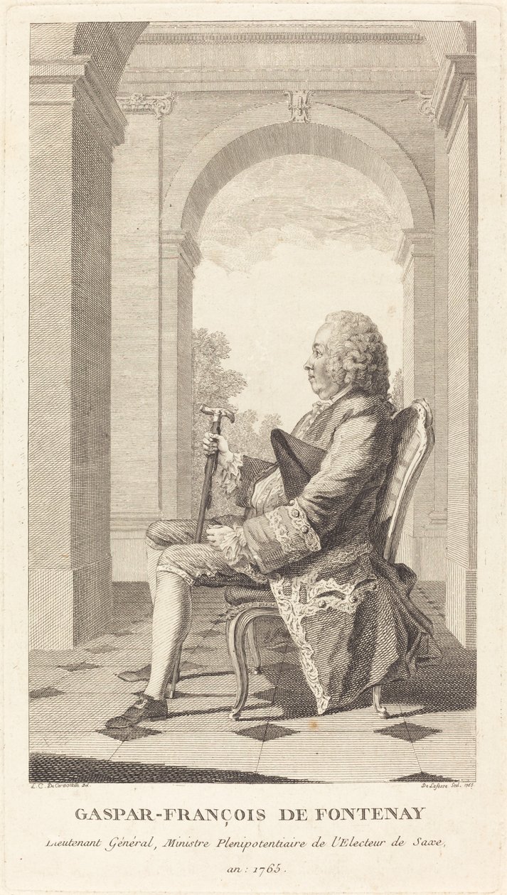 Gaspar-Francois de Fontenay by Jean Baptiste Delafosse, after Louis de Carrogis, called Carmontelle