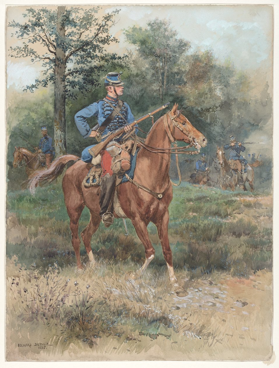 Atlı Avcı by Jean Baptiste Edouard Detaille