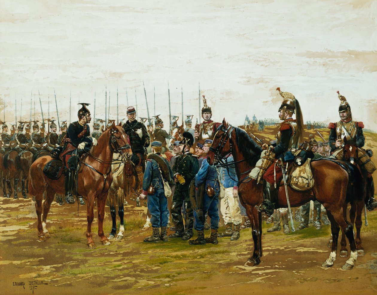 Bavyera Askerlerini Tutsak Fransız Zırhlıları, 1875 by Jean Baptiste Edouard Detaille