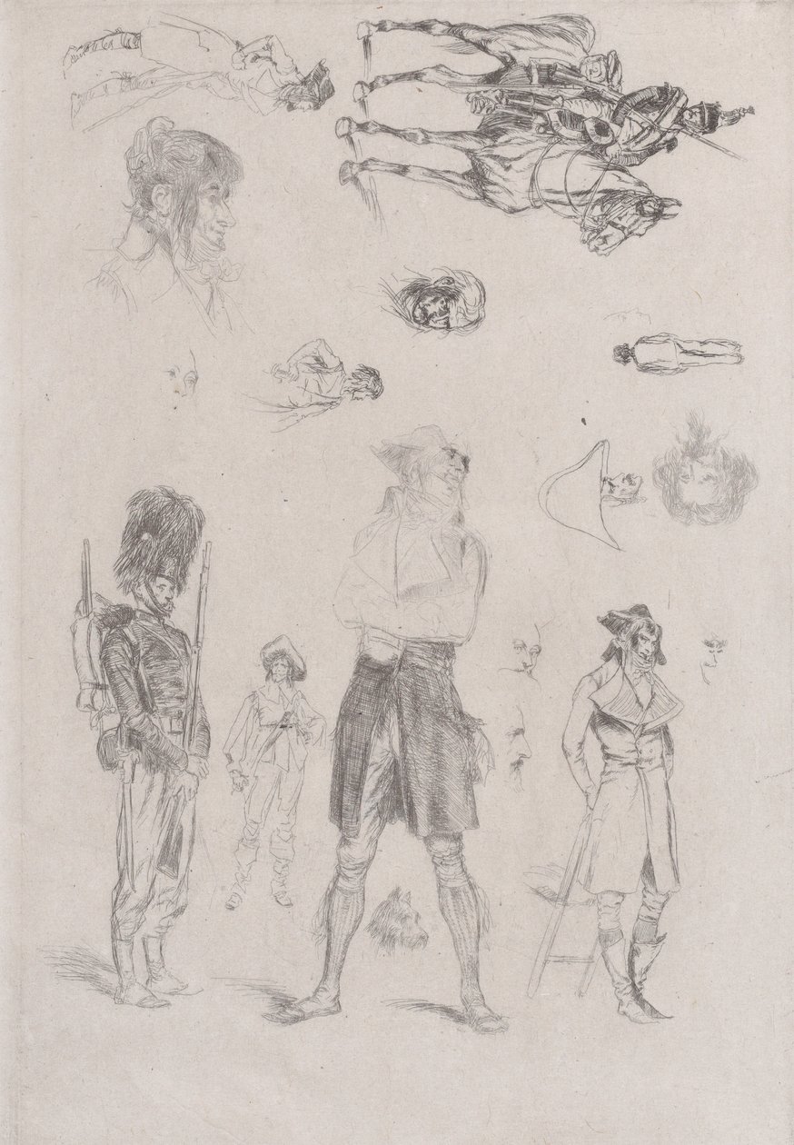 Eskiz sayfası Eskiz sayfası, 1868. by Jean Baptiste Edouard Detaille