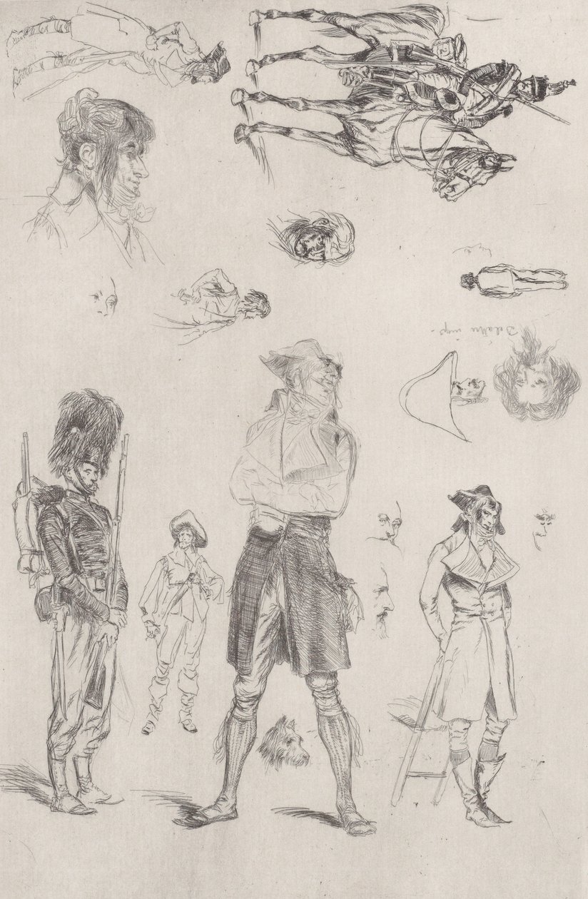 Eskiz sayfası Eskiz sayfası, 1868. by Jean Baptiste Edouard Detaille