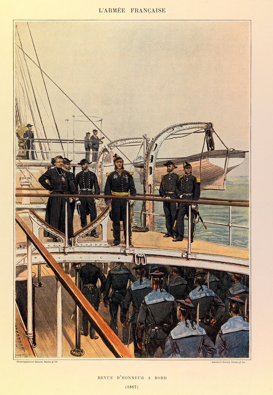 Types and uniforms of the French Armee of Captain Jules Richard, illustrated by Edouard Detaille (1848-1912): Marine: Revue d
