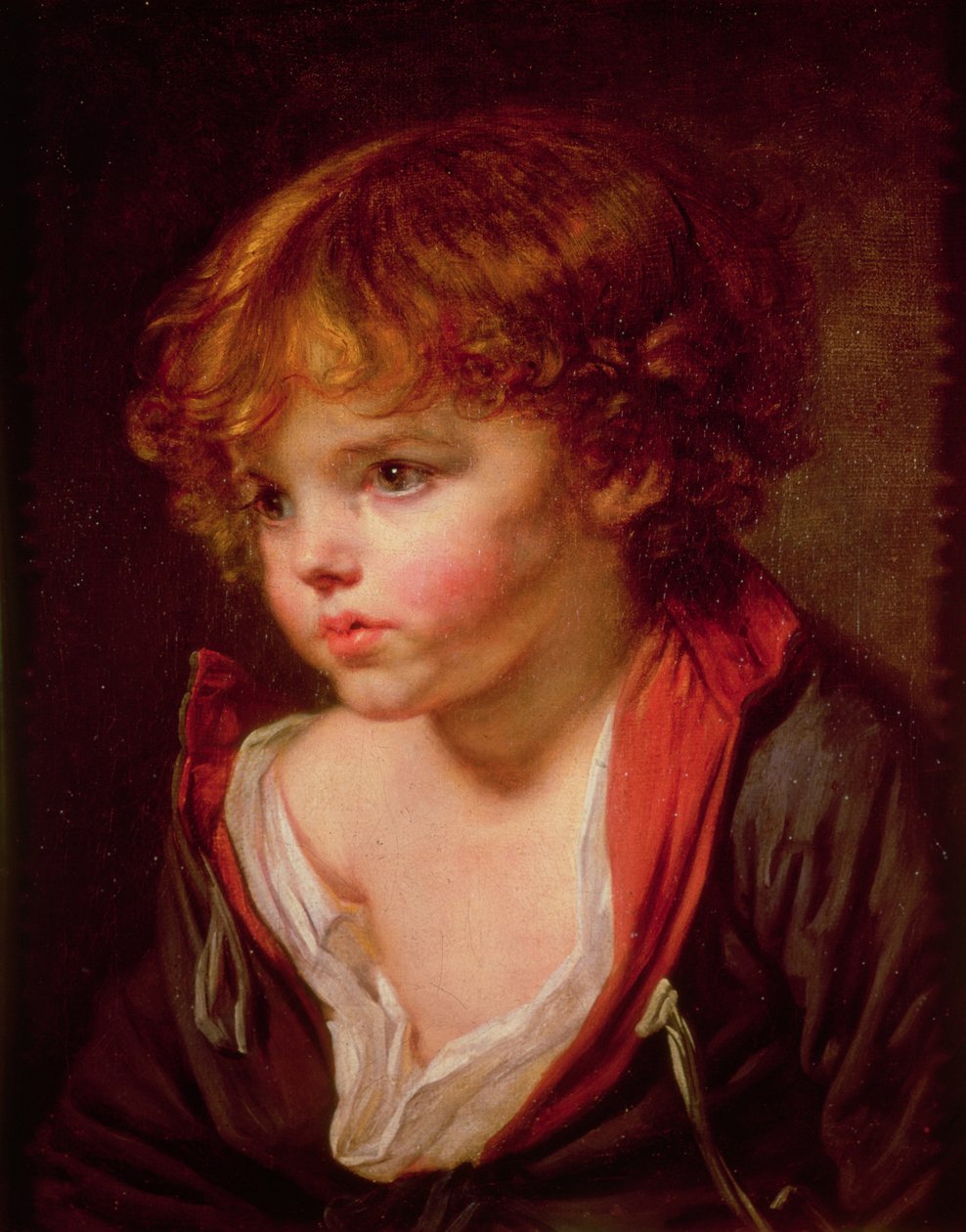 Açık Gömlekli Sarı Saçlı Bir Çocuk by Jean Baptiste Greuze