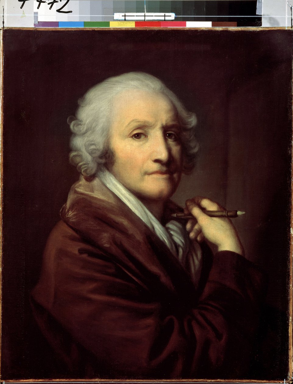 ""Otoportre"" (Otoportre) Jean Baptiste Greuze (1725-1805) tarafından 1780 Dim. 55.5x46 cm Saint Petersburg Hermitage Müzesi by Jean Baptiste Greuze