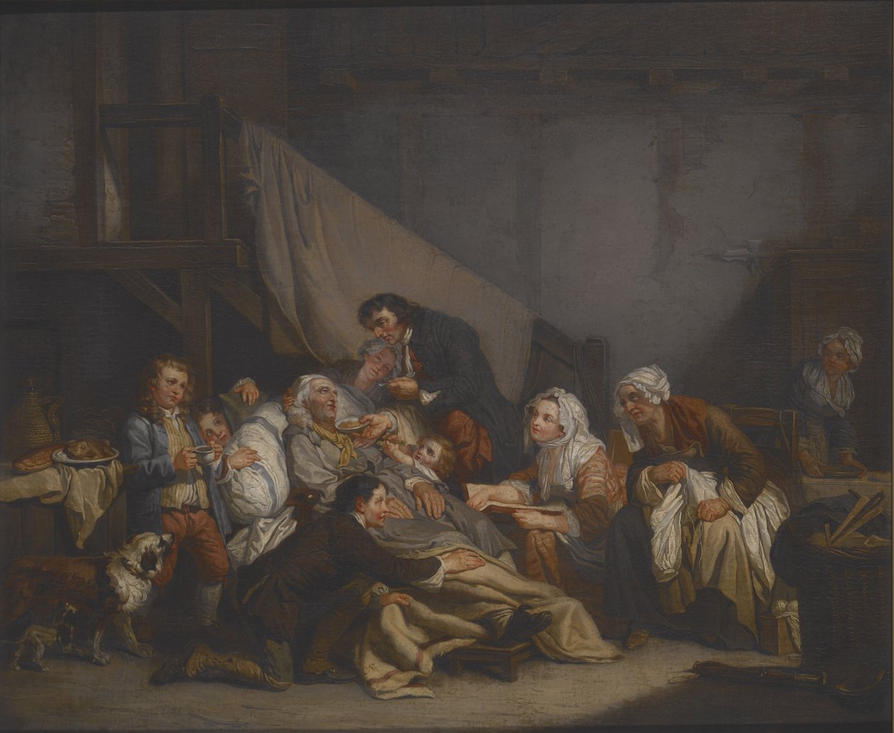 Yaşlı Bir Adamın Ölümü (tuval üzerine yağlıboya) by Jean Baptiste Greuze