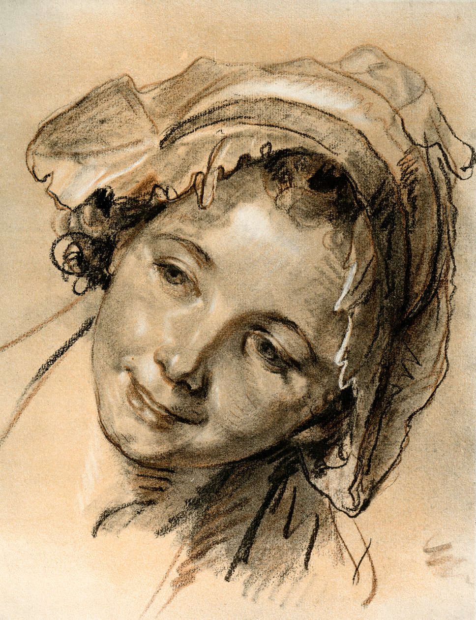 Bir Kızın Kafa Çalışması by Jean Baptiste Greuze