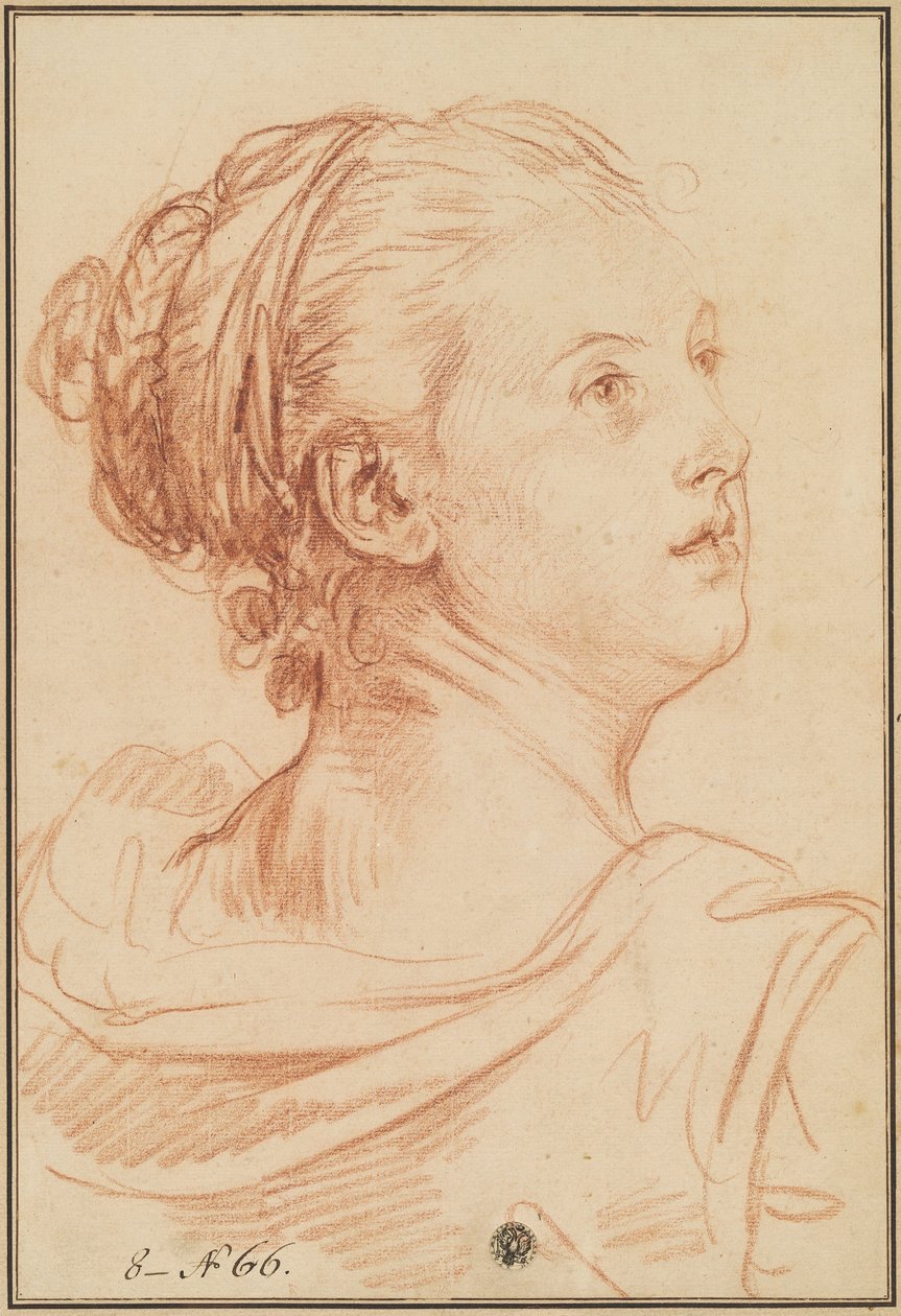 Omzunun Üzerinden Geriye Bakan Bir Kadının Başı by Jean Baptiste Greuze
