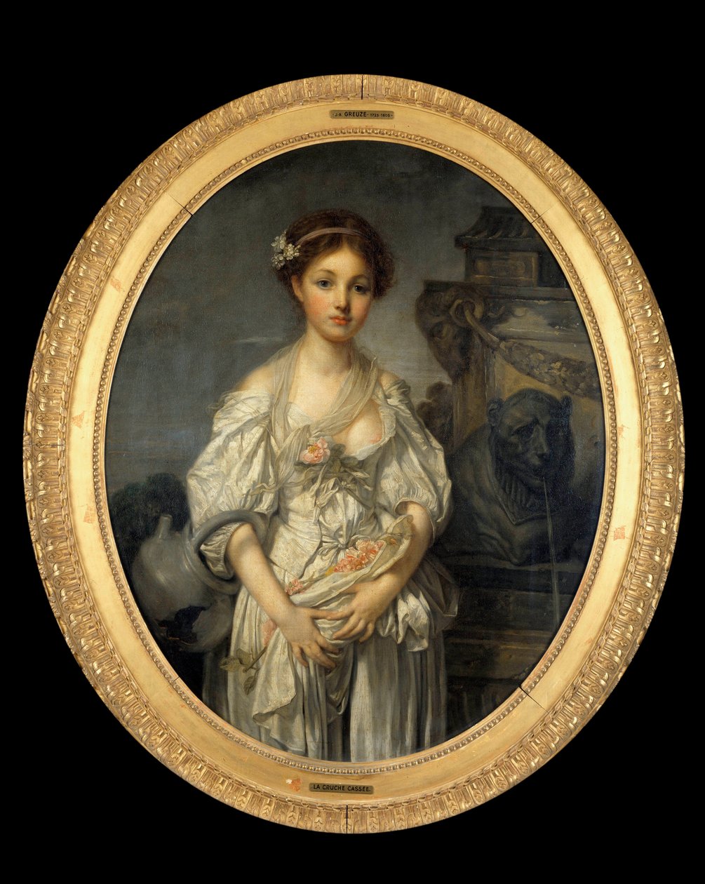 La juche cassee Tablosu Jean Baptiste Greuze (1725-1805) 18. yüzyıl Güneşi. 1,08x0,86 m. by Jean Baptiste Greuze
