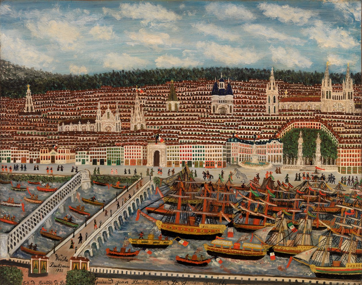 Bordeaux manzarası by Jean Baptiste Guiraud