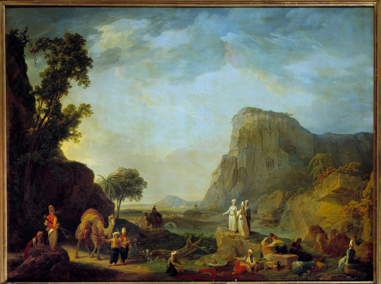 Jean Baptiste Hilaire (1753-1822 yaklaşık) tarafından Doğu Manzara Resmi 19. yüzyıl Güneşi. 0,65x0,85 m by Jean Baptiste Hilaire