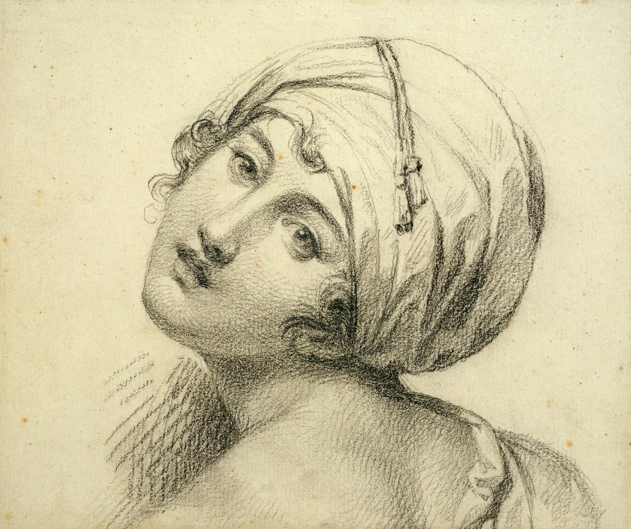 Emma'nın Portresi (c.1765-1815) Lady Hamilton (kağıt üzerine siyah tebeşir) by Jean Baptiste Joseph Wicar