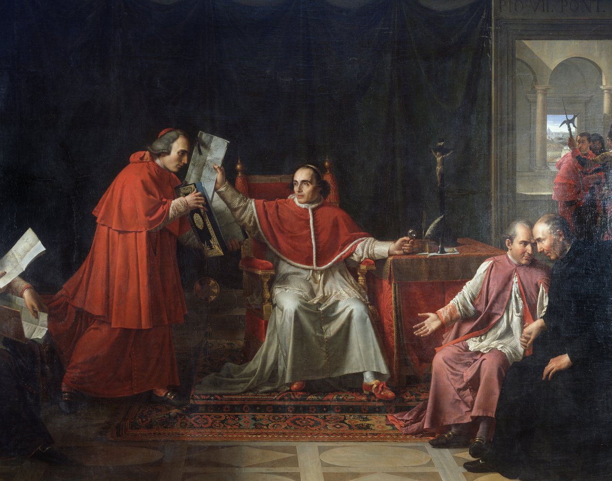 Fransa ile Kutsal Kuşatma (Aziz Kuşatma) arasındaki Konkordato İmzası, Papa VII. Pius (1742 - 1823), 15 Ağustos by Jean Baptiste Joseph Wicar