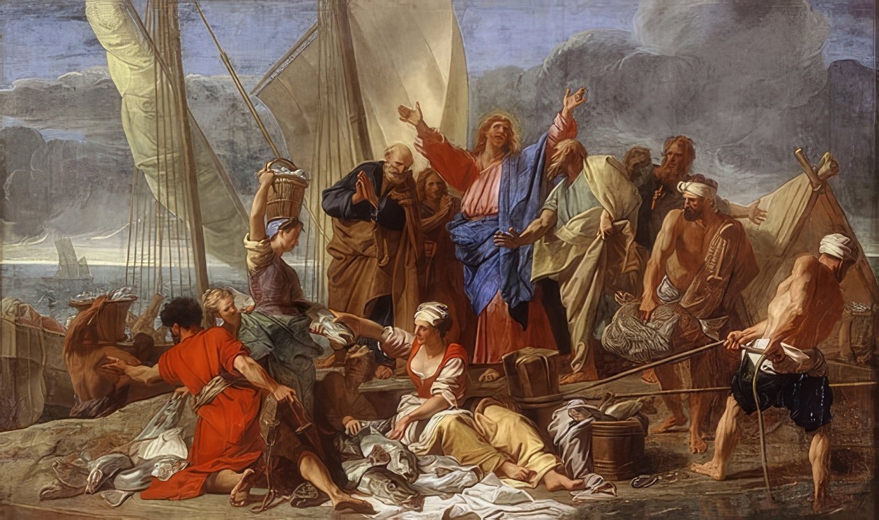 Harika balık avı. 1705 civarında by Jean Baptiste Jouvenet