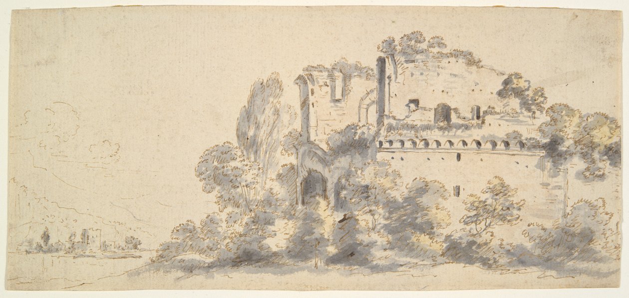 Kalıntılar ile İtalyan Manzarası by Jean Baptiste Lallemand