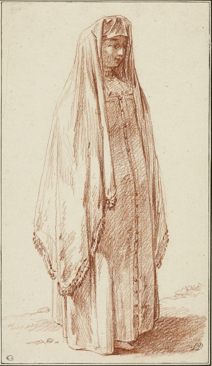 Rus Elbiseli Bir Kadın by Jean Baptiste Le Prince
