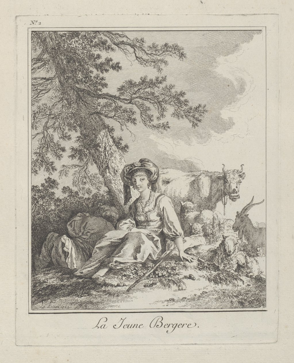 Genç Çoban, Kuzey Halklarının Dalgıç Kıyafetlerinden ikinci plaka, 1765 by Jean Baptiste Le Prince