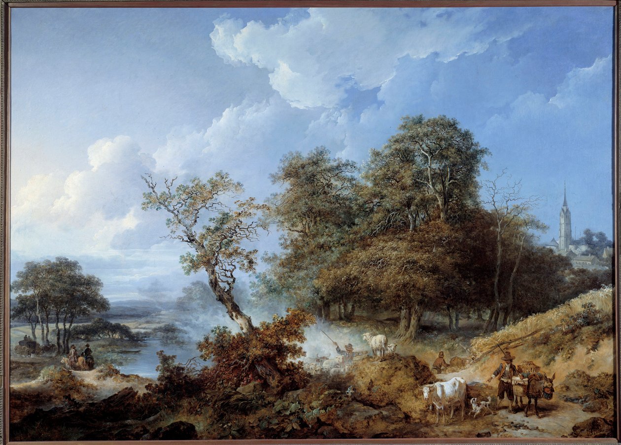 Anime manzara. Jean Baptiste Leprince (1734-1781) tarafından yapılan tablo by Jean Baptiste Leprince