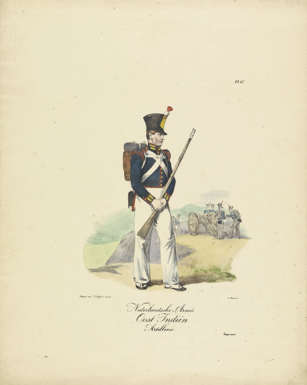 Hollanda Doğu Hint Adaları ordusunun topçusu, 1820-1825 Hollanda Armée Doğu Hint Adaları Topçu (nesne üzerinde başlık) Hollanda Krallığı