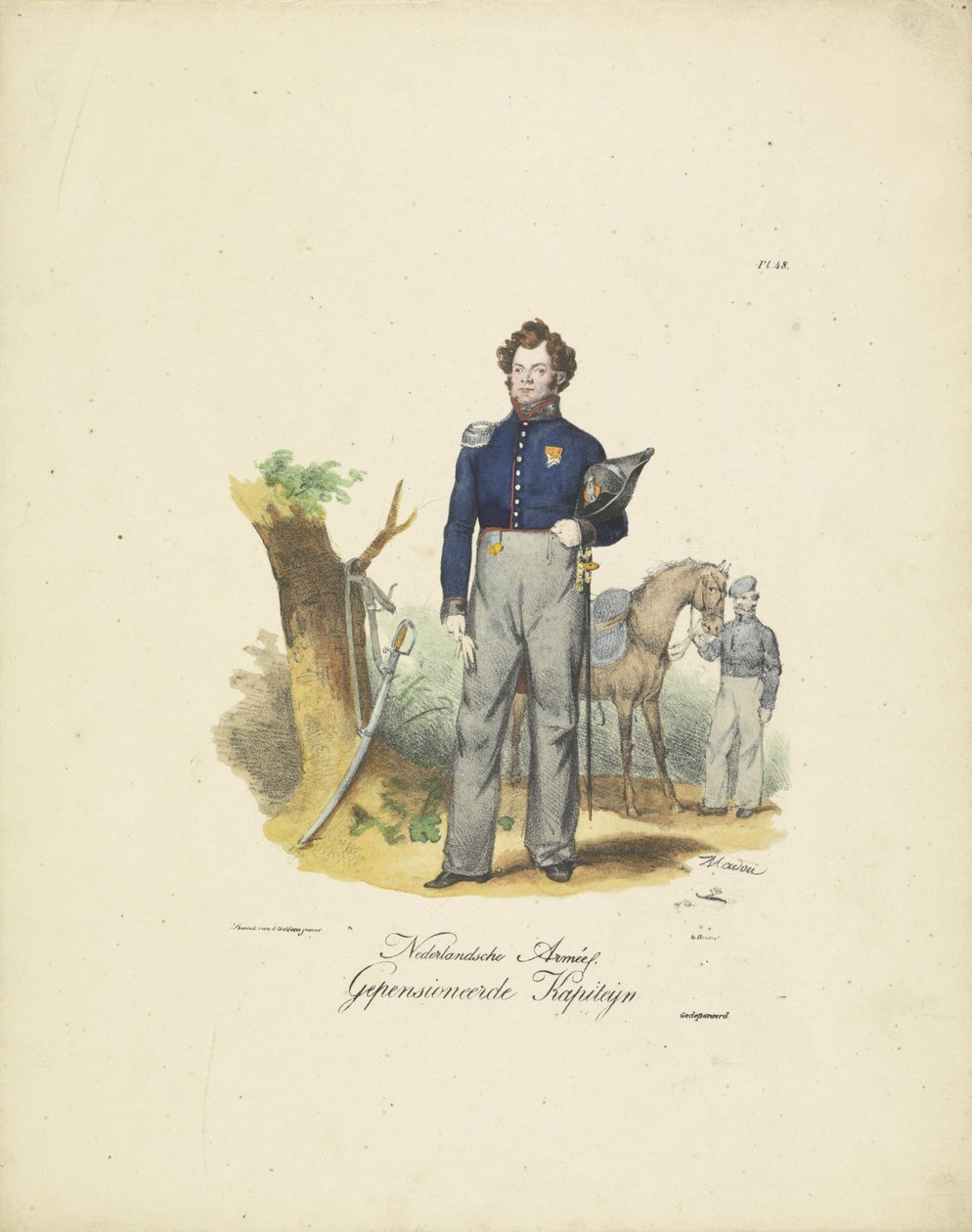 Emekli Kaptan, 1820-1825 Nederlandsche Armée, Emekli Kapiteyn (nesne üzerindeki başlık) Hollanda Krallığı
