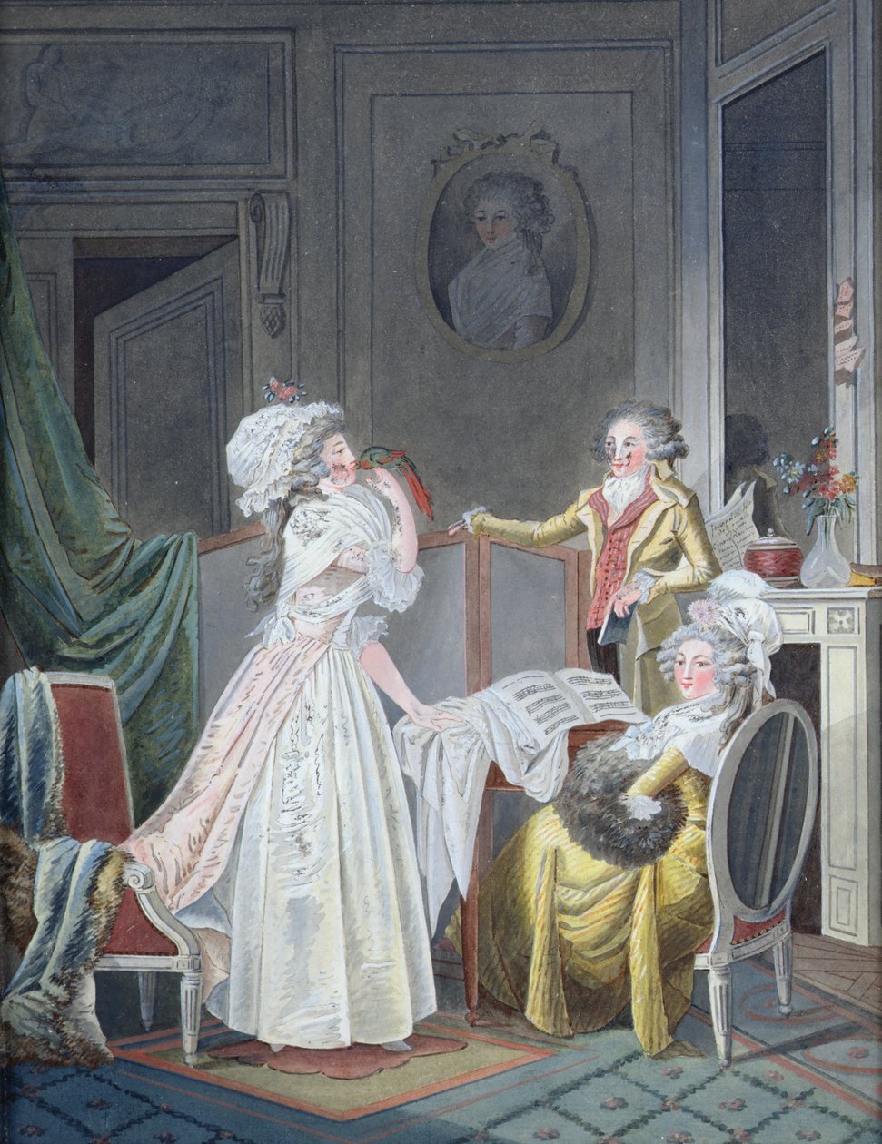 muhabbet kuşu öpmek by Jean Baptiste Mallet
